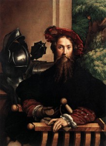 Ritratto di Galeazzo Sanvitale, anno 1524, tecnica a olio su tavola, 109 x 81 cm, Gallerie di Capodimonte, Napoli.